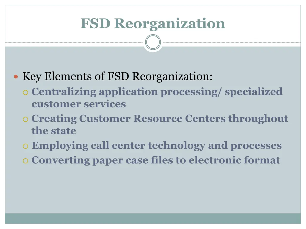 fsd reorganization