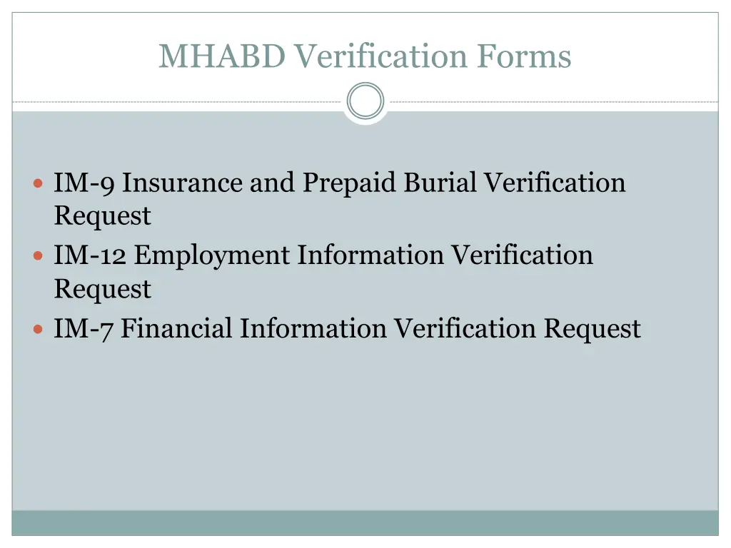 mhabd verification forms