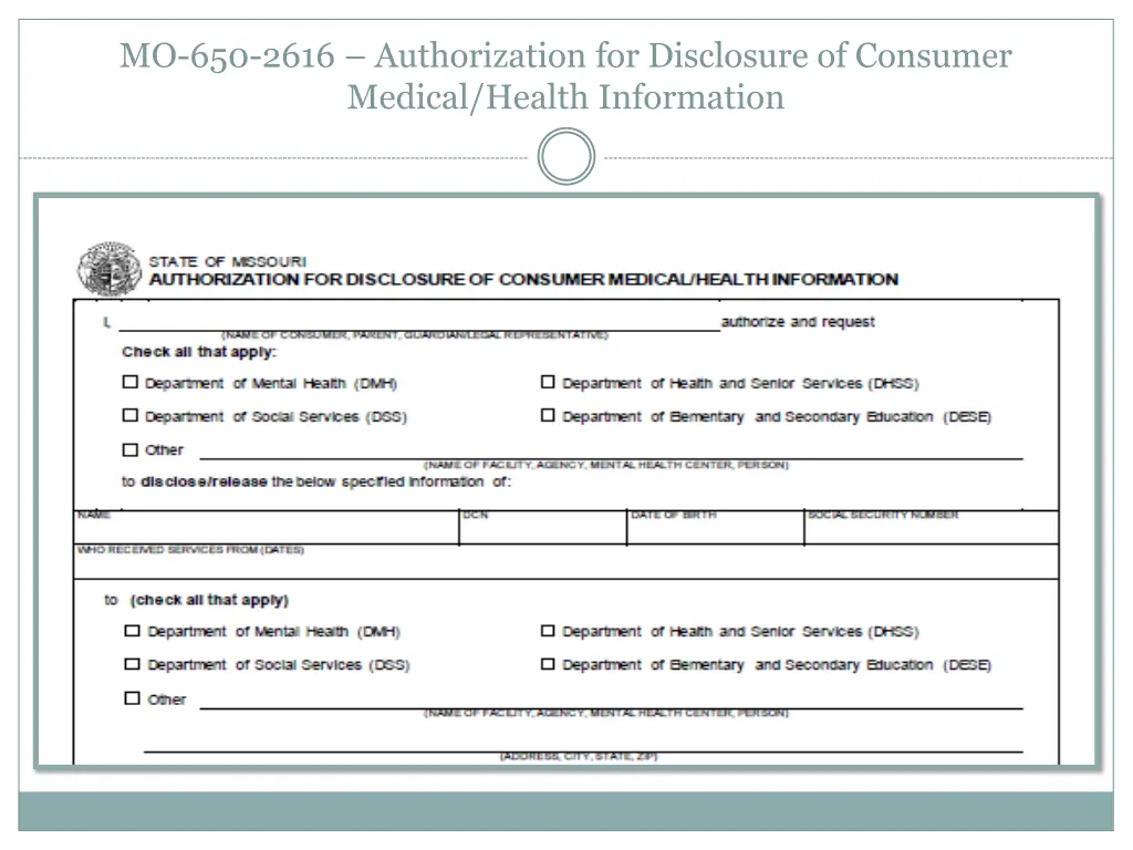 mo 650 2616 authorization for disclosure