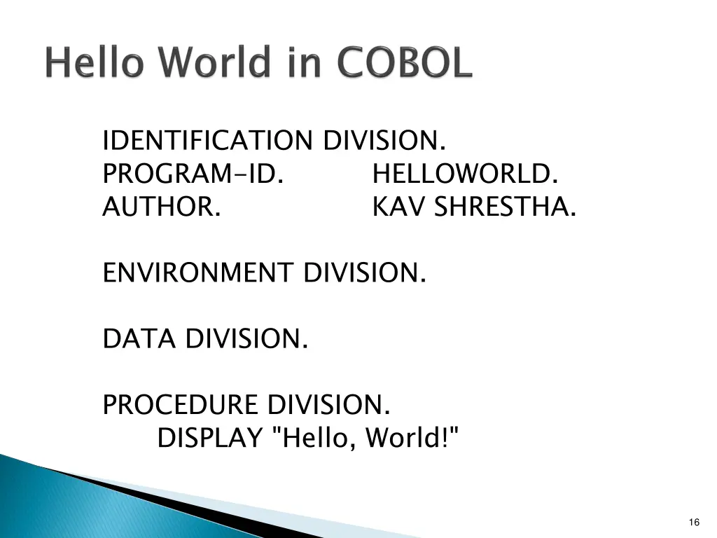 identification division program id author