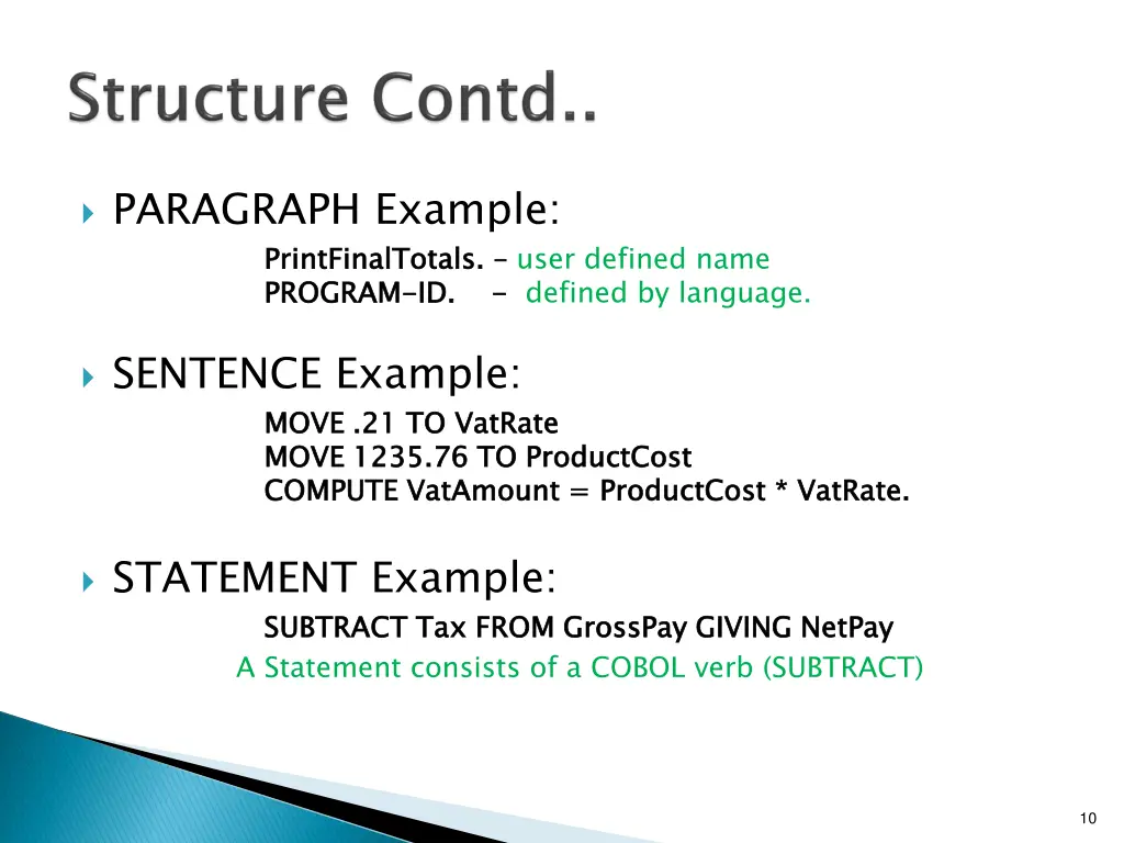 paragraph example printfinaltotals program