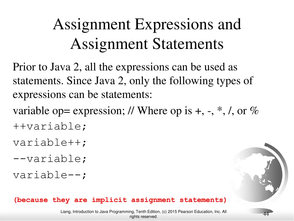 assignment expressions and assignment statements