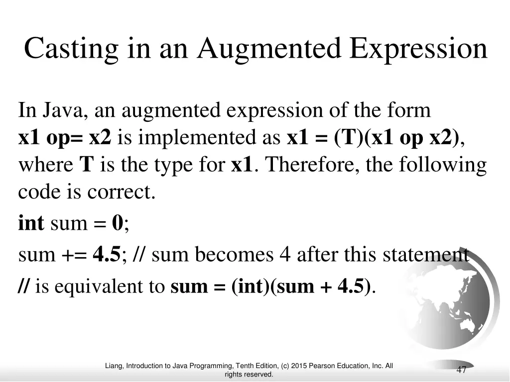 casting in an augmented expression