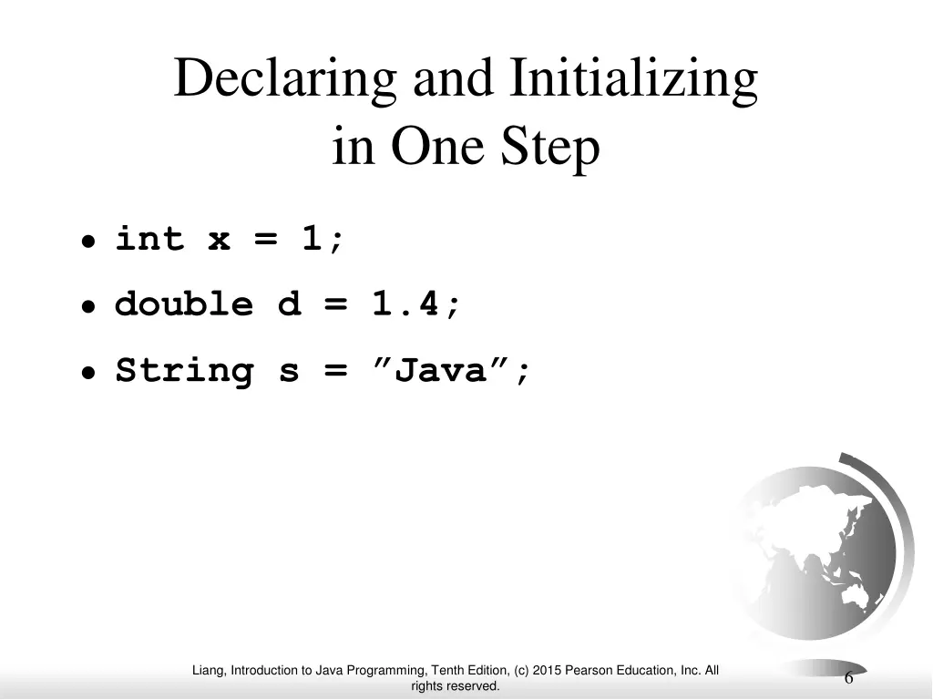declaring and initializing in one step