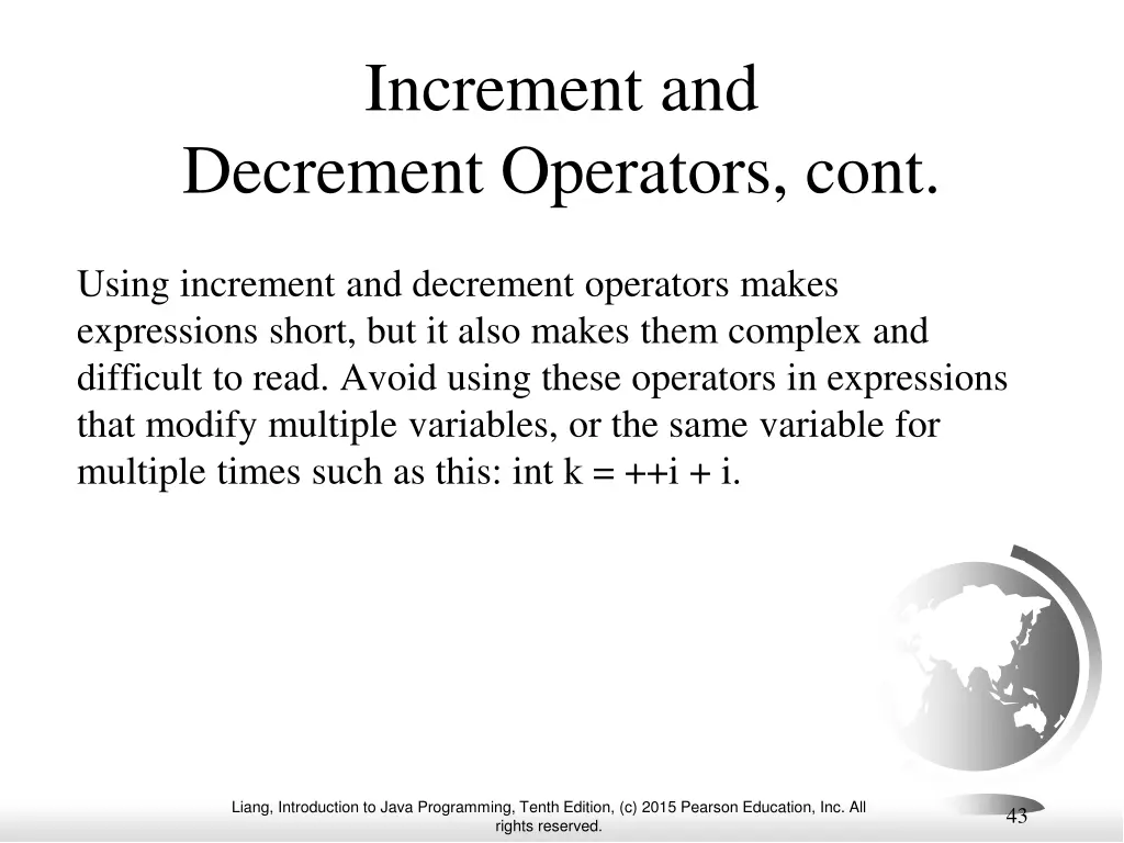 increment and decrement operators cont 1