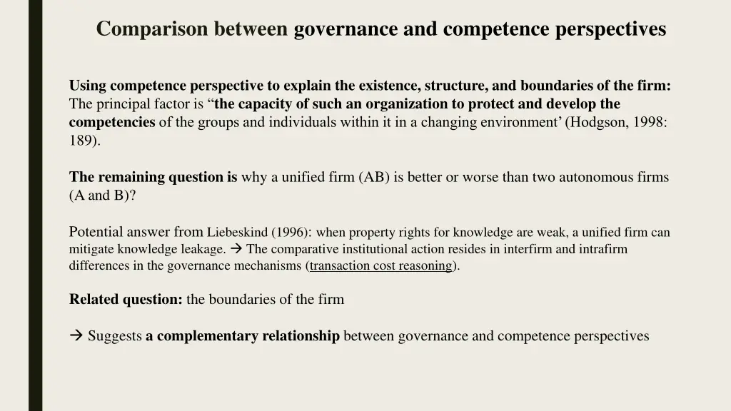 comparison between governance and competence 4