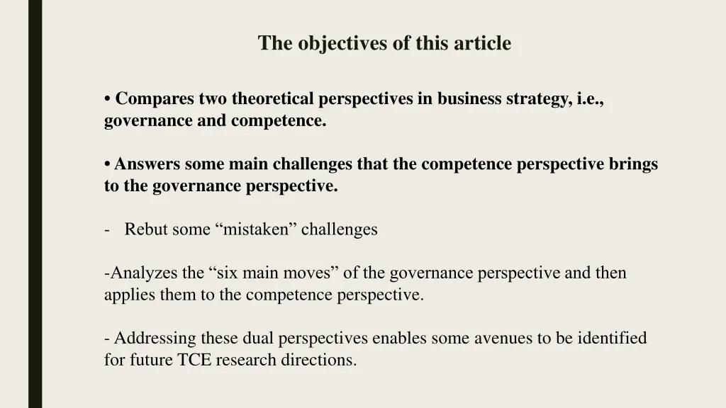 the objectives of this article