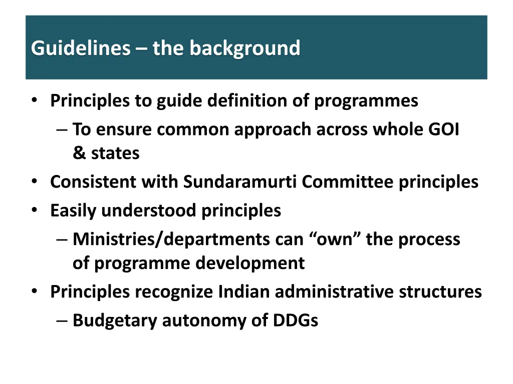 guidelines the background