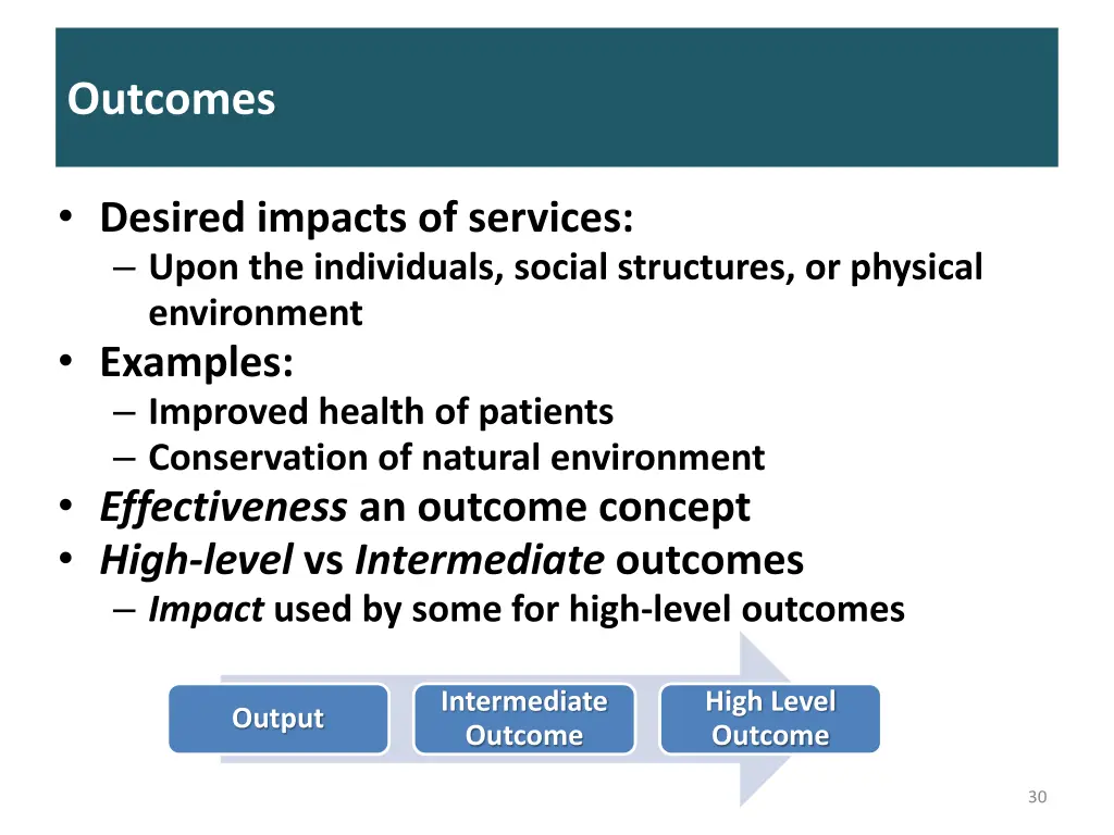 outcomes