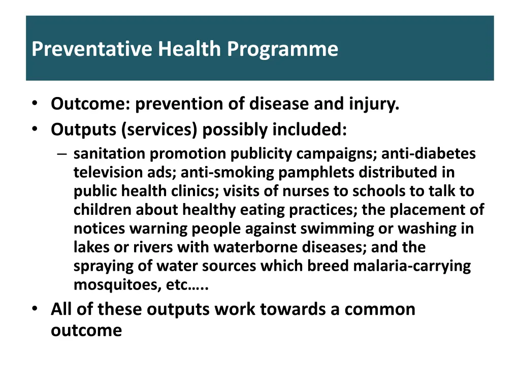 preventative health programme
