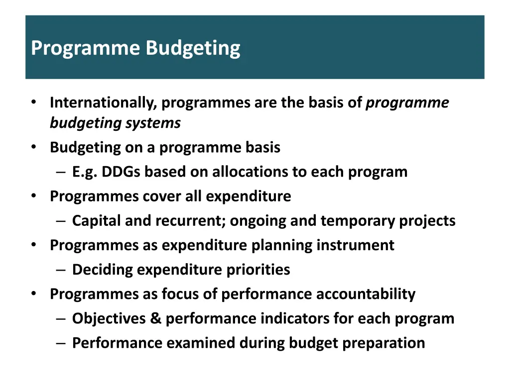 programme budgeting