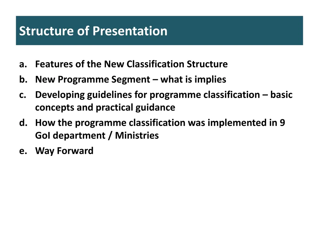 structure of presentation