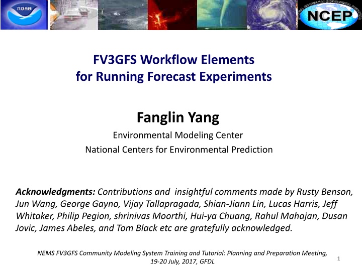fv3gfs workflow elements for running forecast