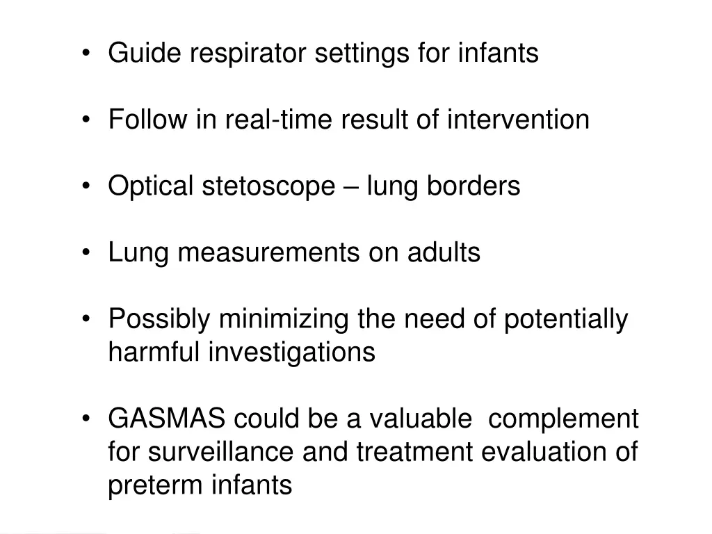 guide respirator settings for infants