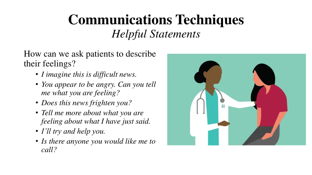 communications techniques helpful statements