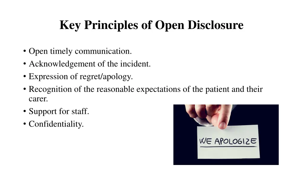 key principles of open disclosure
