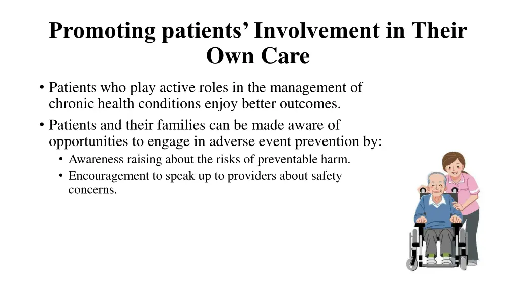promoting patients involvement in their own care