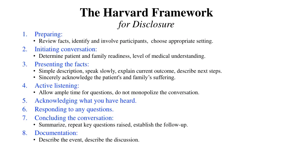 the harvard framework for disclosure