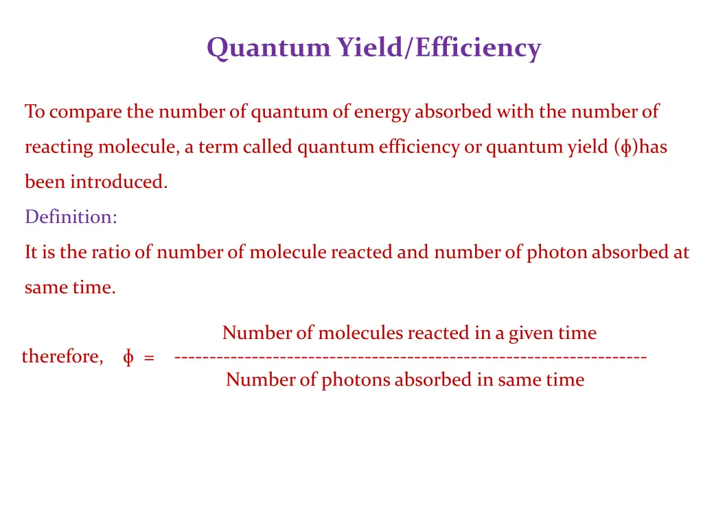 quantum yield efficiency