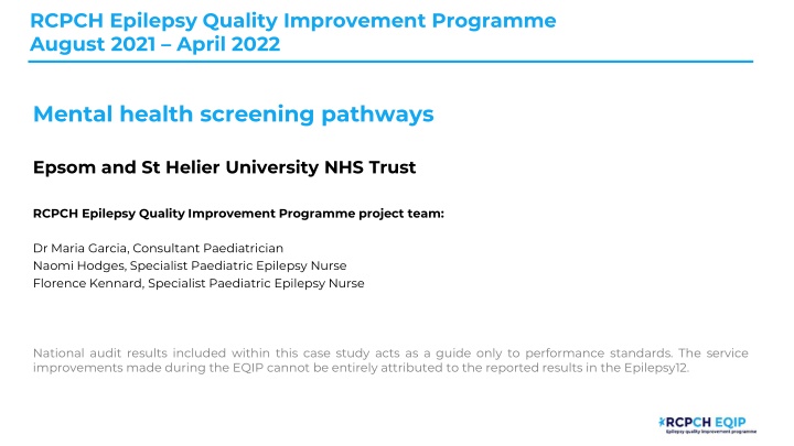 rcpch epilepsy quality improvement programme
