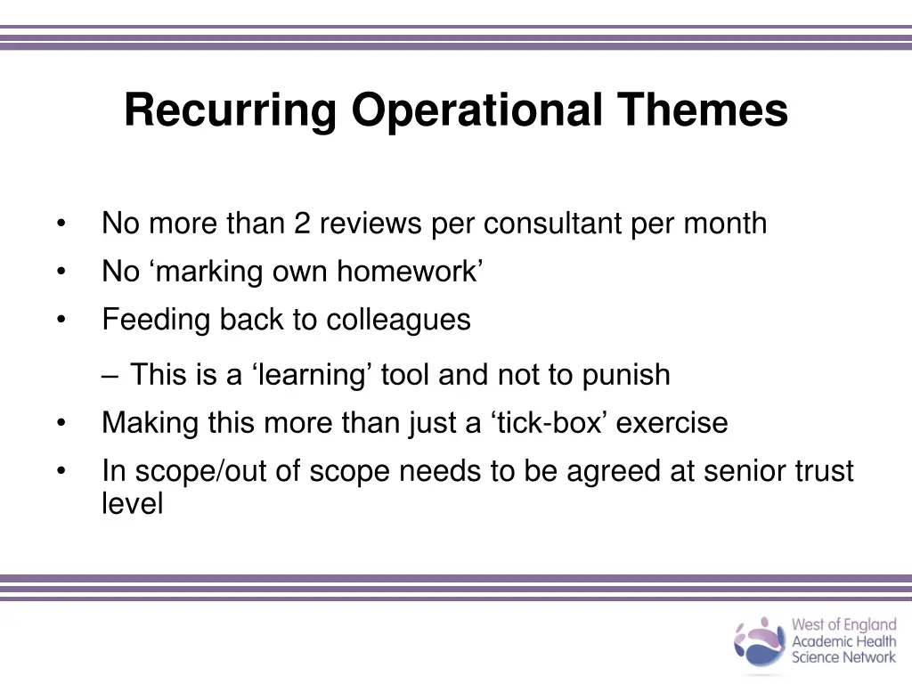 recurring operational themes