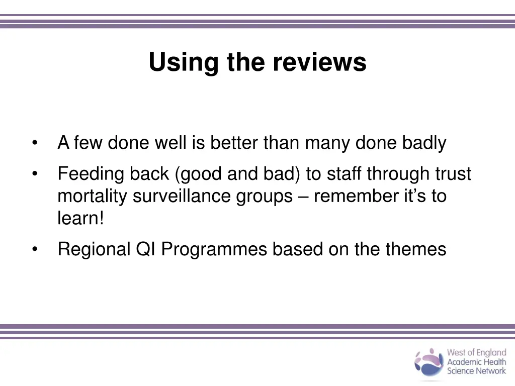 using the reviews