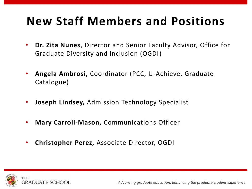 new staff members and positions