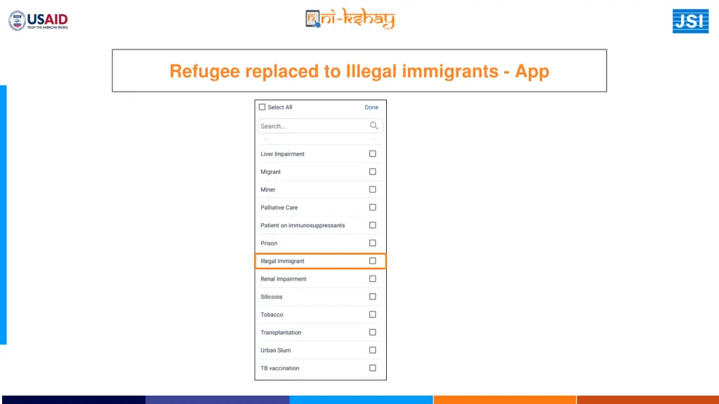 refugee replaced to illegal immigrants app