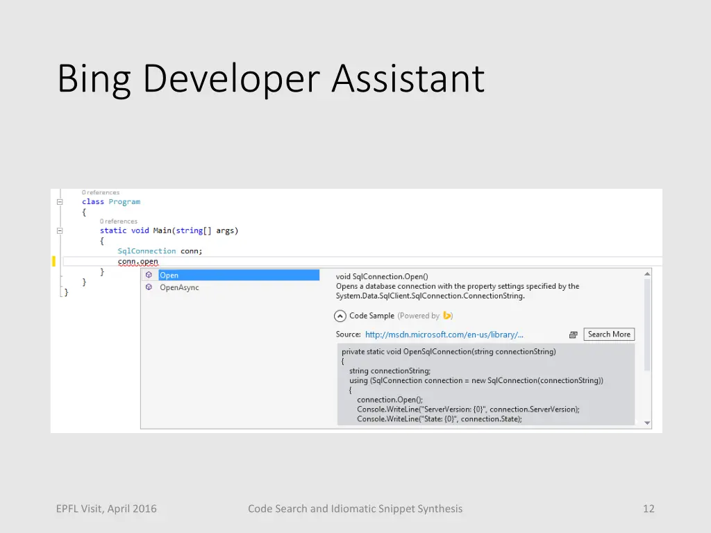 bing developer assistant