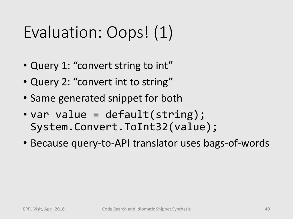 evaluation oops 1