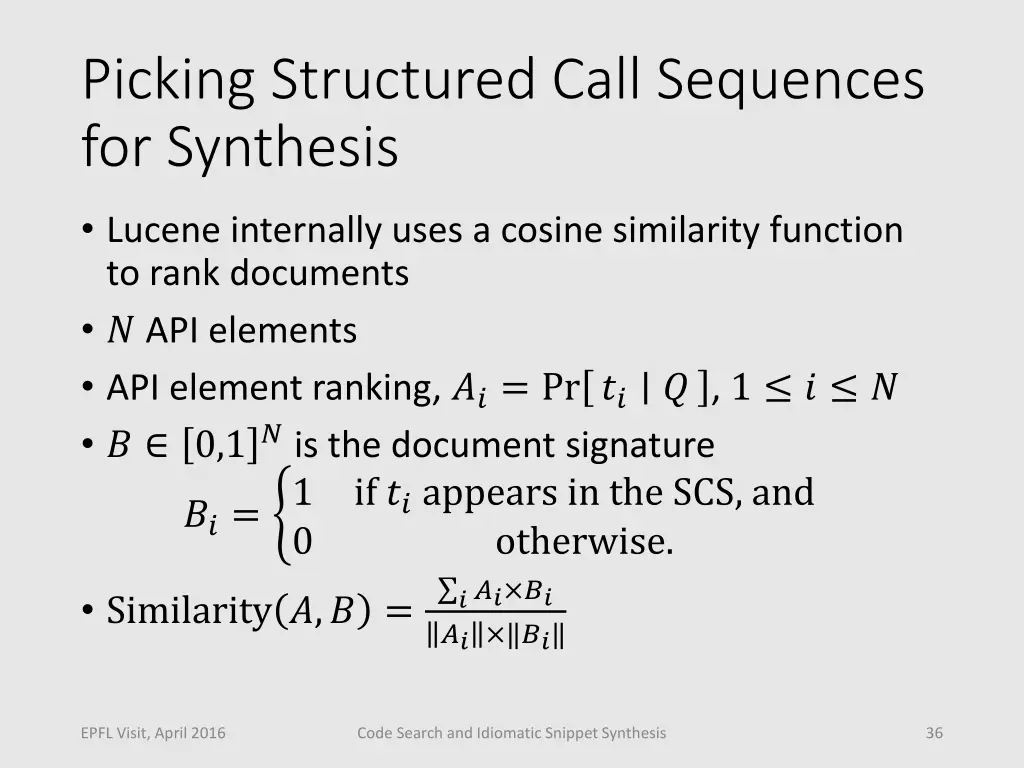 picking structured call sequences for synthesis 1