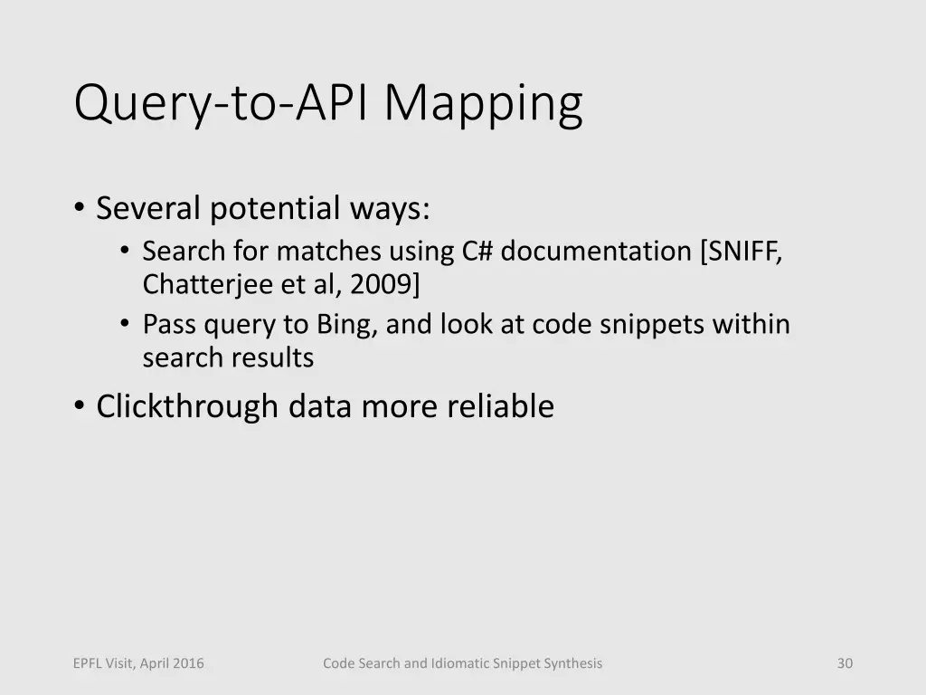 query to api mapping 1