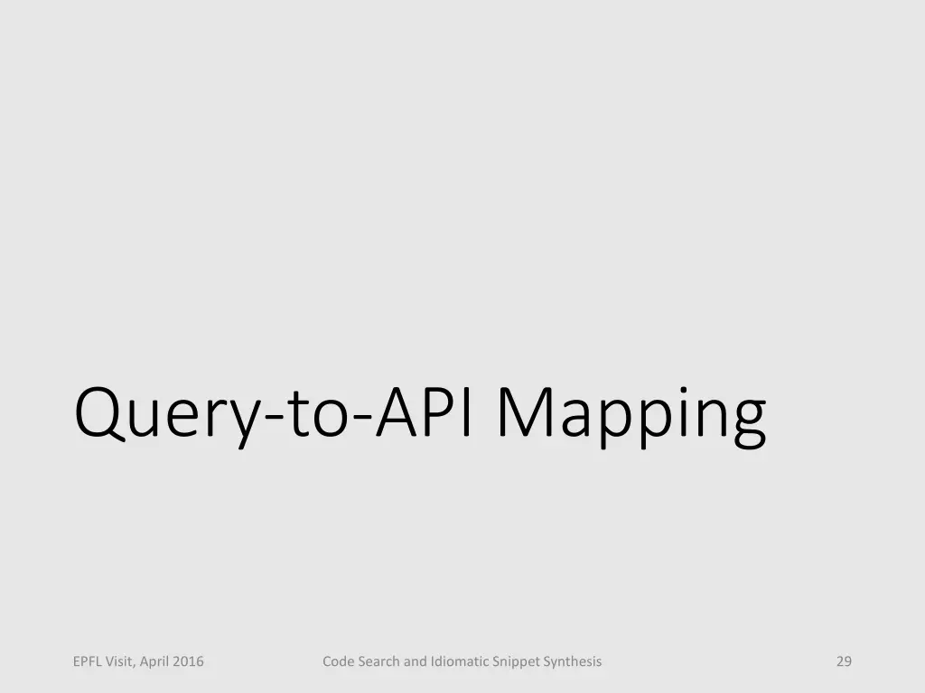 query to api mapping