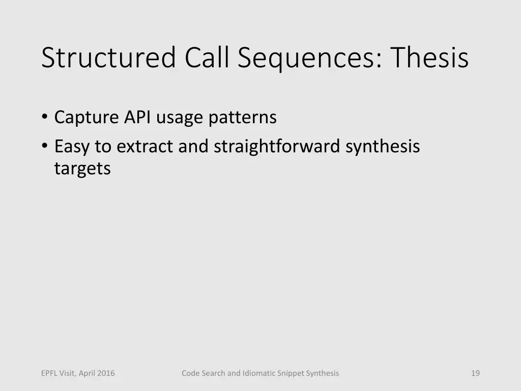 structured call sequences thesis