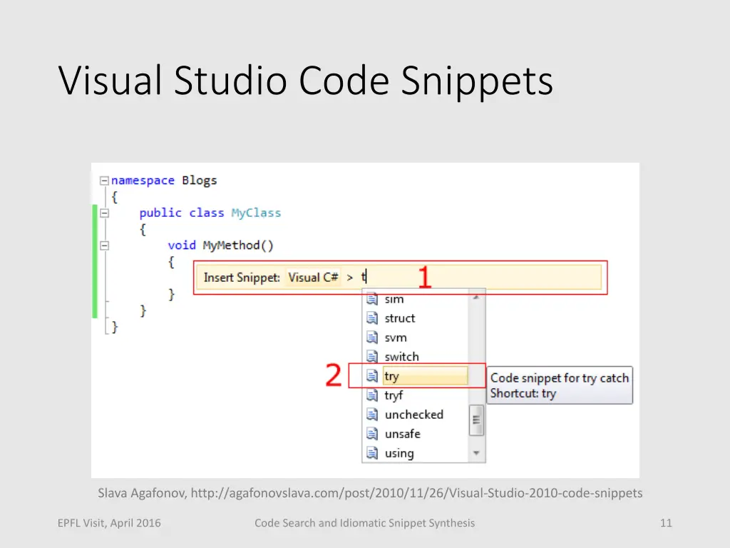 visual studio code snippets