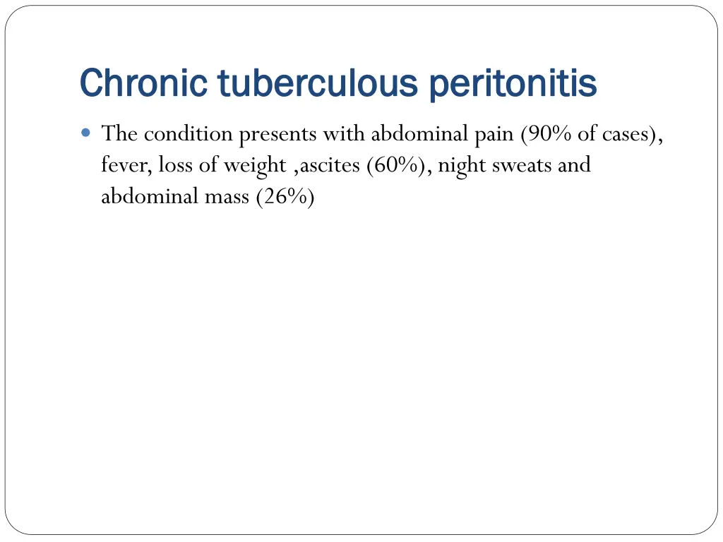 chronic chronic tuberculous tuberculous