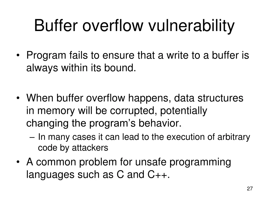 buffer overflow vulnerability