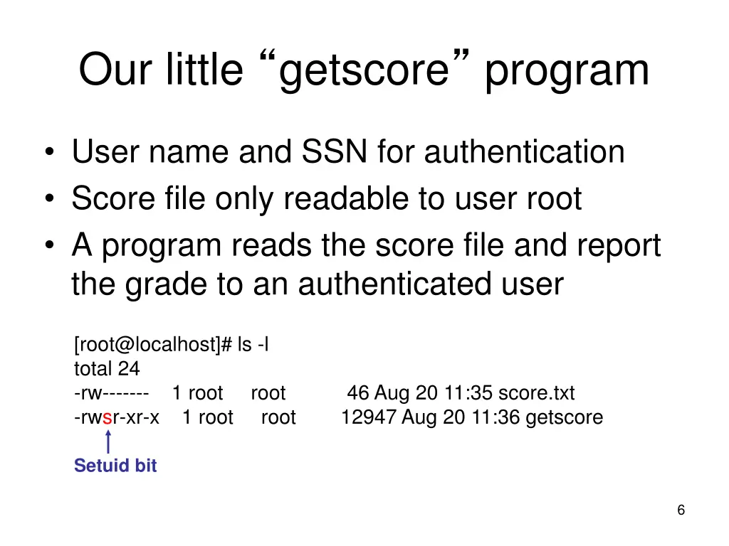 our little getscore program