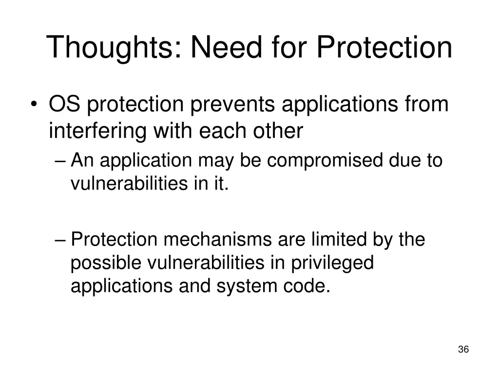 thoughts need for protection