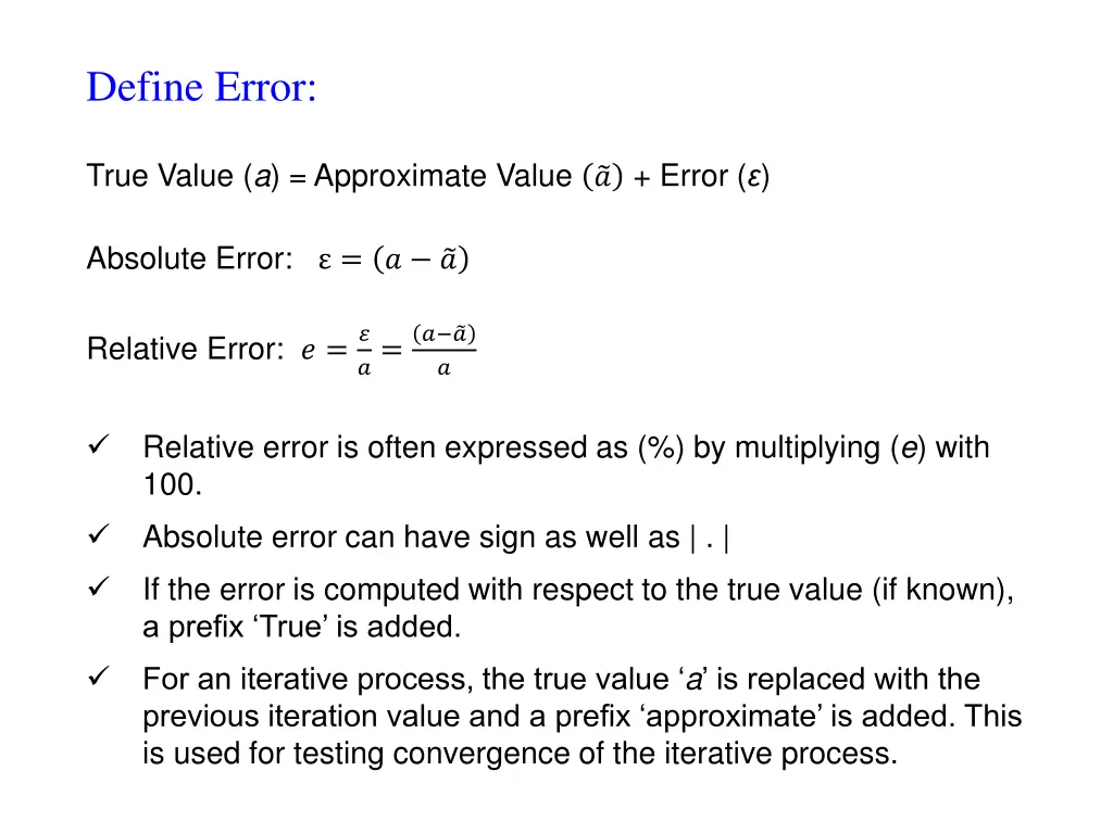 define error