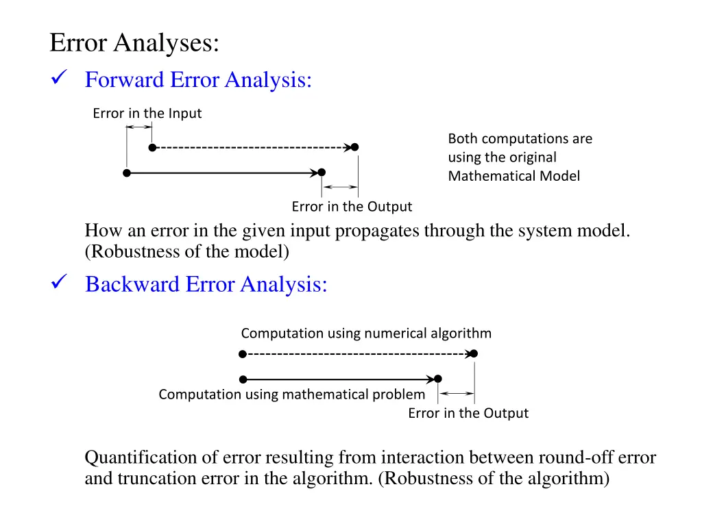 error analyses forward error analysis