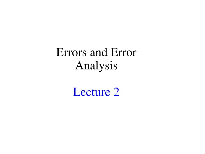 errors and error analysis