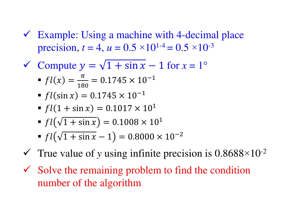 example using a machine with 4 decimal place