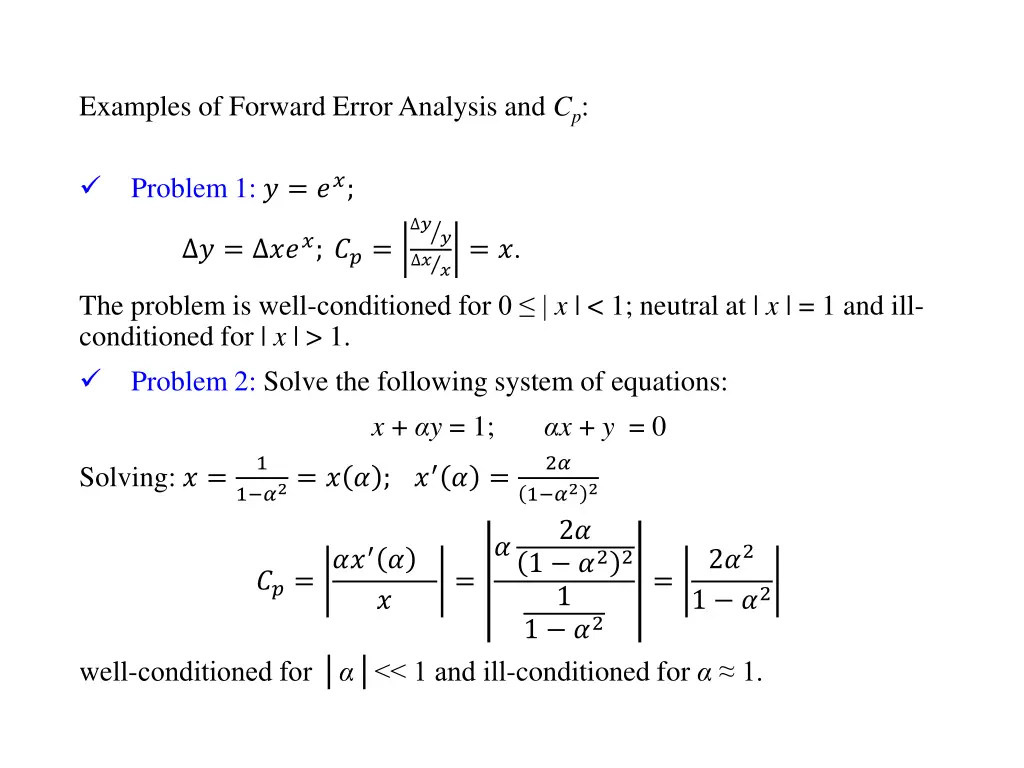 examples of forward error analysis and c p