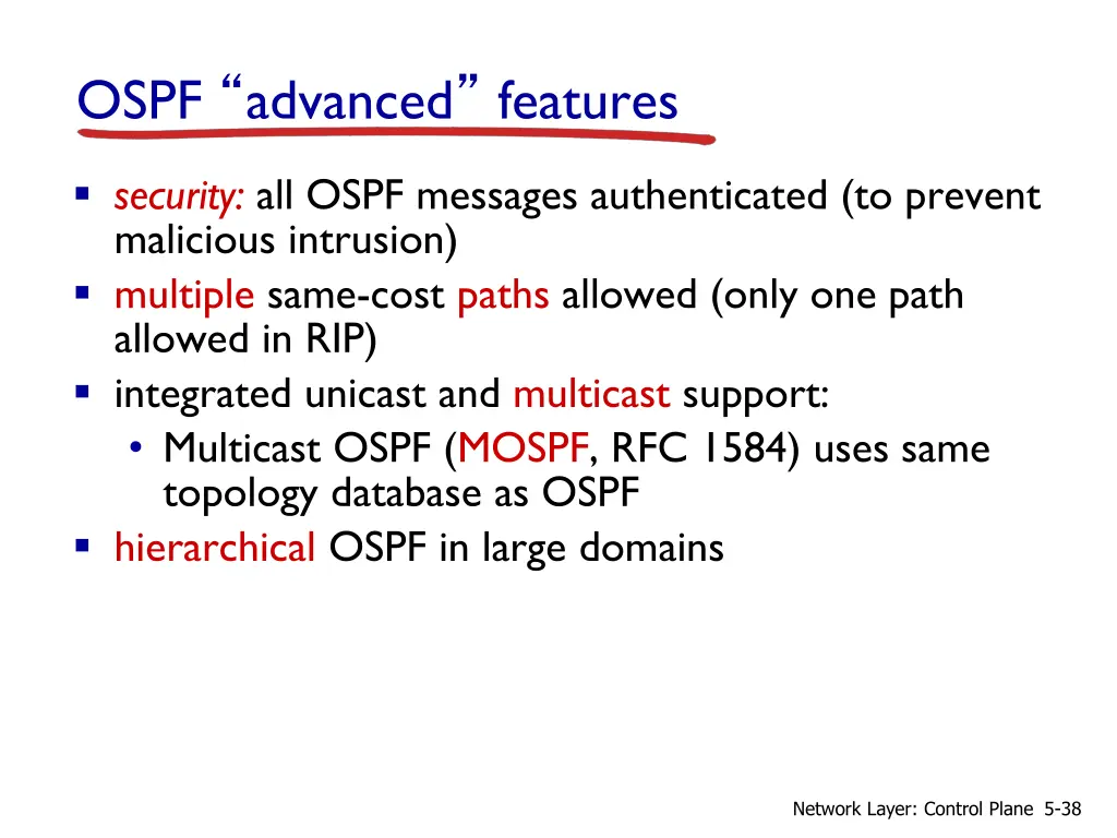 ospf advanced features