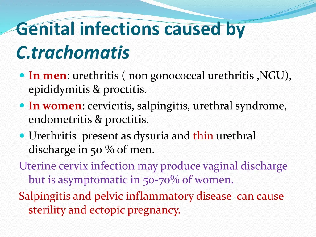 genital infections caused by c trachomatis