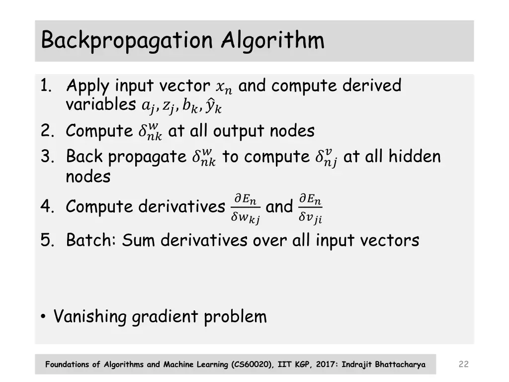 backpropagation algorithm
