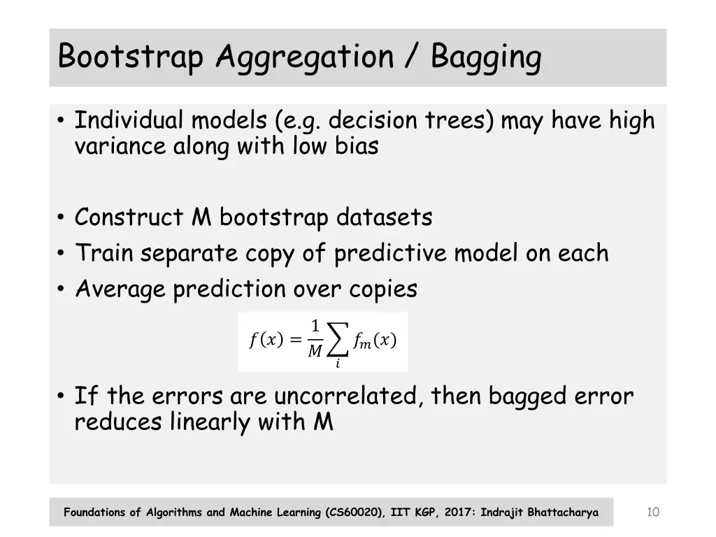 bootstrap aggregation bagging