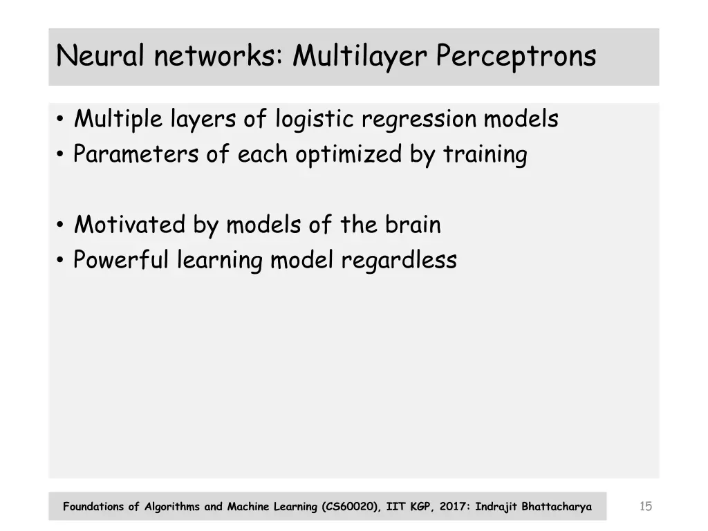 neural networks multilayer perceptrons